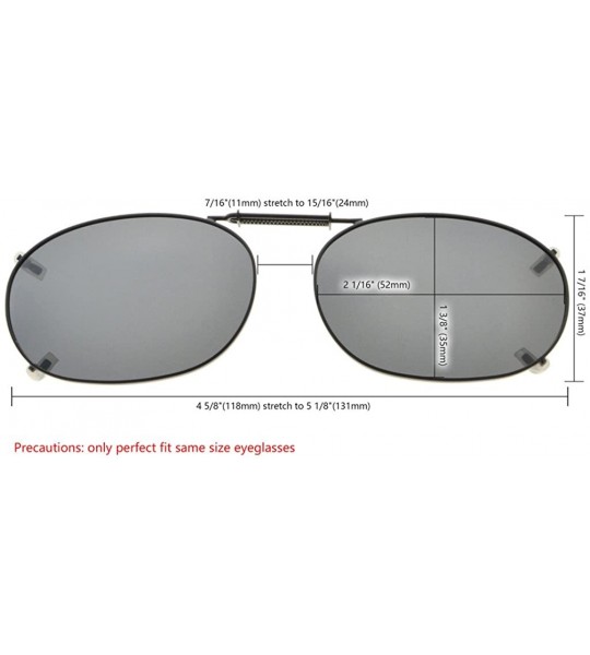 Rectangular Metal Frame Rim Polarized Lens Clip On Sunglasses 2 1/16"x1 3/8" - Brown - CT18I8C6H06 $17.88