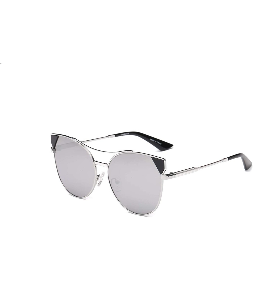 Round Women Round Cat Eye Sunglasses - Grey - C718WTI7II0 $36.91