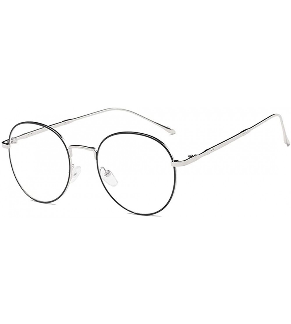 Wayfarer Nerd round metal Glasses Fashion Frame for Men Women clear lens Eyewear - Color 5 - C218Q9S22LQ $19.54