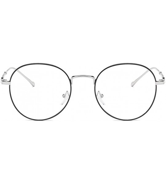 Wayfarer Nerd round metal Glasses Fashion Frame for Men Women clear lens Eyewear - Color 5 - C218Q9S22LQ $19.54