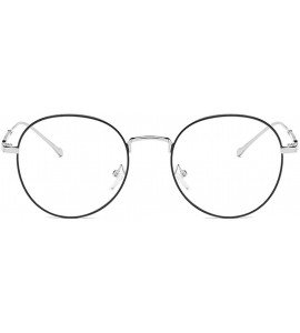 Wayfarer Nerd round metal Glasses Fashion Frame for Men Women clear lens Eyewear - Color 5 - C218Q9S22LQ $19.54