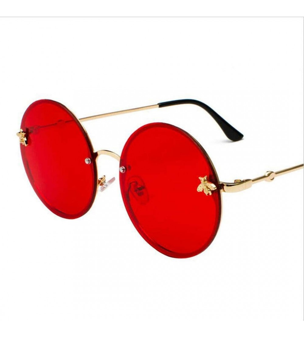 Rimless Round Sunglasses Show A Slim and Well-Matched Pair of Rimless Sunglasses - Red - CJ18WQ3H40U $56.74