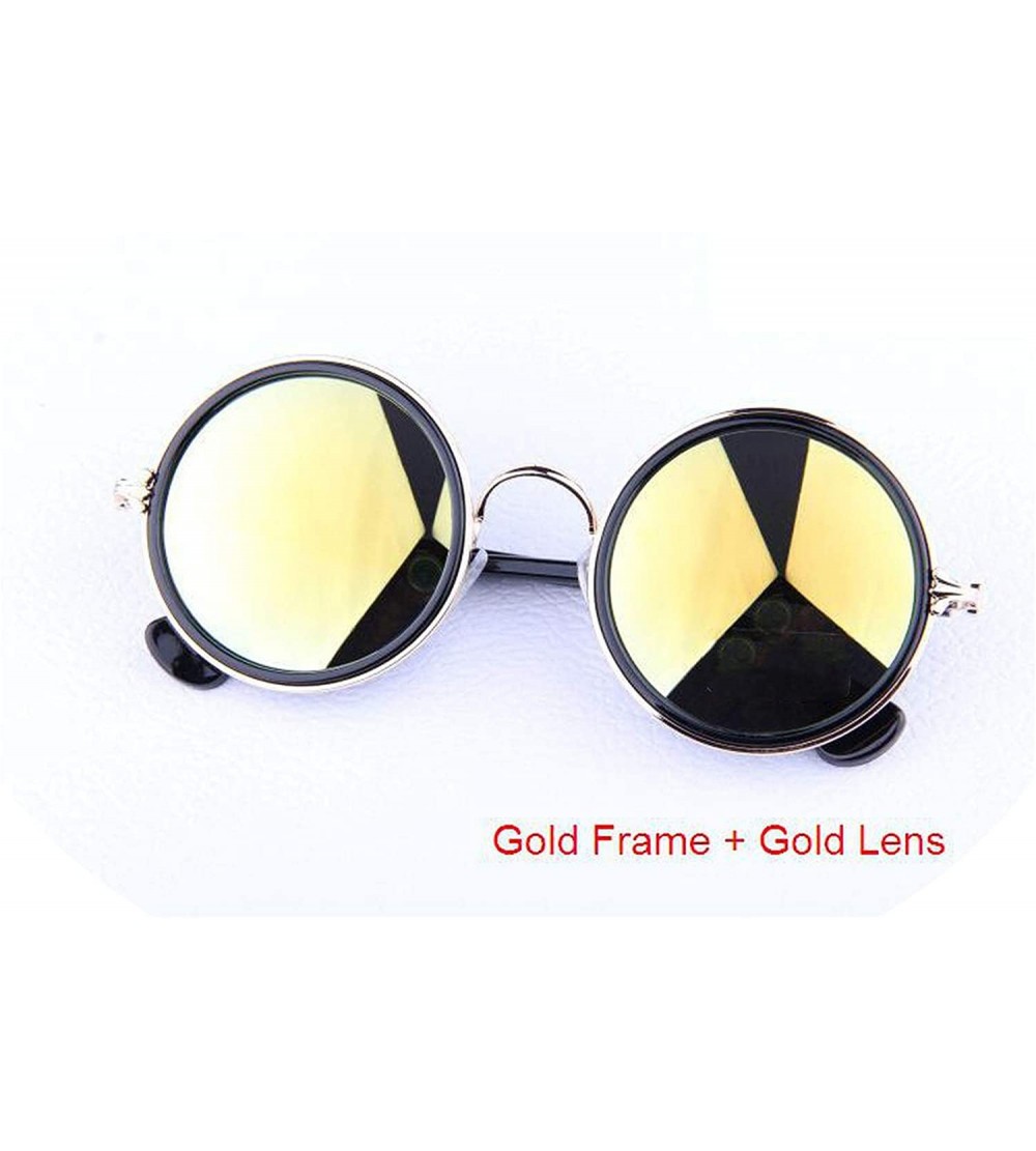 Oversized M42 Round Circle Sunglasses Women Retro Vintage Glasses for Women Brand Designer Sunglasses - Gold Gold - C718W7I4Q...