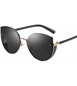 Oversized Retro Fashion Punk Stylish Irregular Shape Sunglasses With Metal Oversized Frame - C - CJ196M4KW3R $17.88