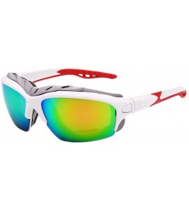 Goggle Men Reflective Mirror UV Sunglass Women Outdoors Sport Goggles Glasses - White - C71825L2LGZ $18.58