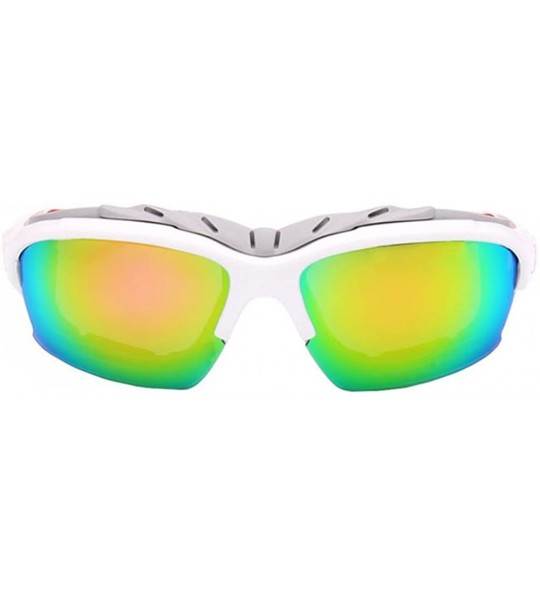 Goggle Men Reflective Mirror UV Sunglass Women Outdoors Sport Goggles Glasses - White - C71825L2LGZ $18.58