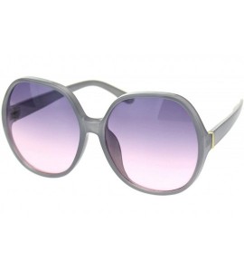 Oversized Womens Oversize Mod Large Round Butterfly Plastic Fashion Sunglasses - Slate Purple Pink - CP18S55HUYM $18.90