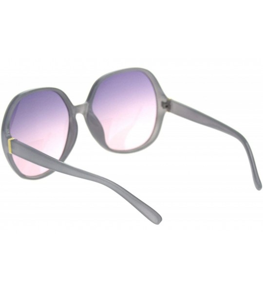 Oversized Womens Oversize Mod Large Round Butterfly Plastic Fashion Sunglasses - Slate Purple Pink - CP18S55HUYM $18.90