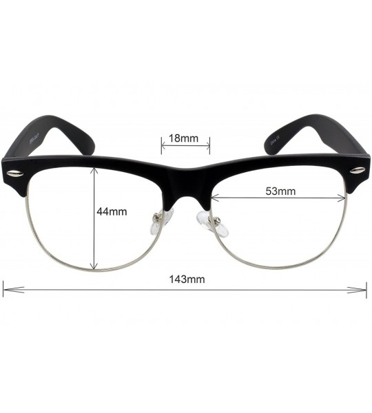 Semi-rimless Fashion Half Frame Semi-Rimless Sunglass - Green Mirror Lens - CP18E6MWW74 $17.53