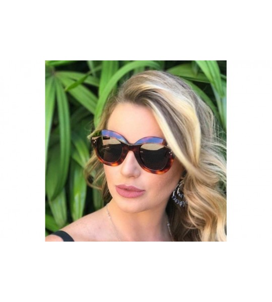 Oversized Women Vintage Cat Eye Big Frame Sunglasses Retro Eyewear Fashion Radiation Protection Sunglasses - C - CU18SQS4OMD ...