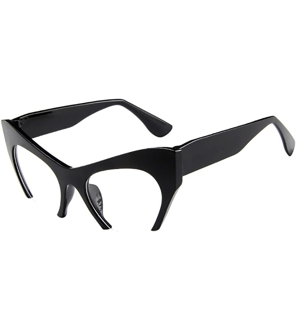 Oversized Mens Womens Retro Vintage Irregular Frame Cat Eye Rapper Sunglasses Eyewear - Multicolor C - CO190OEUWXU $16.55