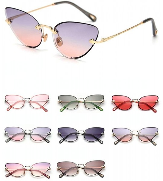 Butterfly 2019 latest frameless sunglasses women's brand designer marine lens butterfly women's fashion retro glasses - CL18O...