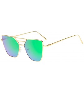 Goggle Sunglasses Fashion Unisex Vintage Irregular Glasses Fashion Aviator Mirror Sunglasses - Green - CF18NAOWCDE $14.58