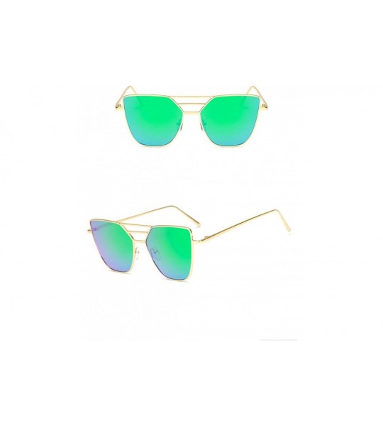 Goggle Sunglasses Fashion Unisex Vintage Irregular Glasses Fashion Aviator Mirror Sunglasses - Green - CF18NAOWCDE $14.58