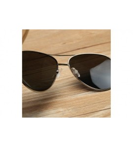 Oversized Unisex Wooden Bamboo Aviator Sunglasses Classic Retro Designer Uv400 60mm - Silver/Gold - CK12EMXXIU1 $25.41