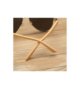 Oversized Unisex Wooden Bamboo Aviator Sunglasses Classic Retro Designer Uv400 60mm - Silver/Gold - CK12EMXXIU1 $25.41