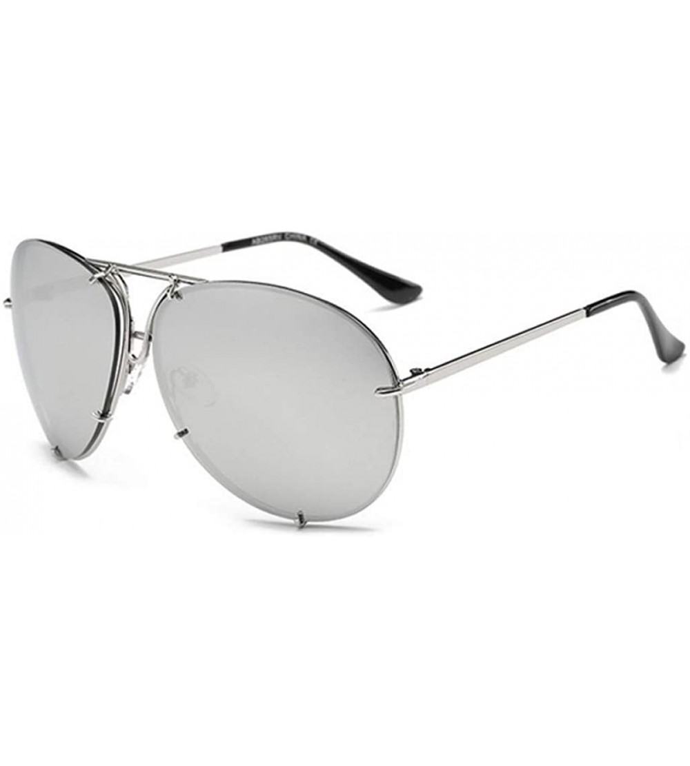 Square Women Retro Sunglasses Punk Sun Glasses Male Glasses Big Round Eyewear Clear Lens Sunglasses - 6 - CS18U9ZUNQN $22.34