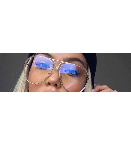 Square Women Retro Sunglasses Punk Sun Glasses Male Glasses Big Round Eyewear Clear Lens Sunglasses - 6 - CS18U9ZUNQN $22.34