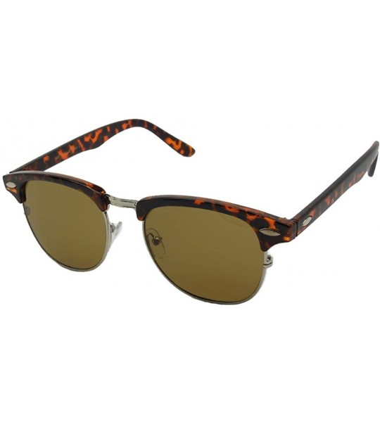 Wayfarer Vintage designer Half Frame Rim Glass Brown Lens Leopard frame - CO11LGQERPX $17.78