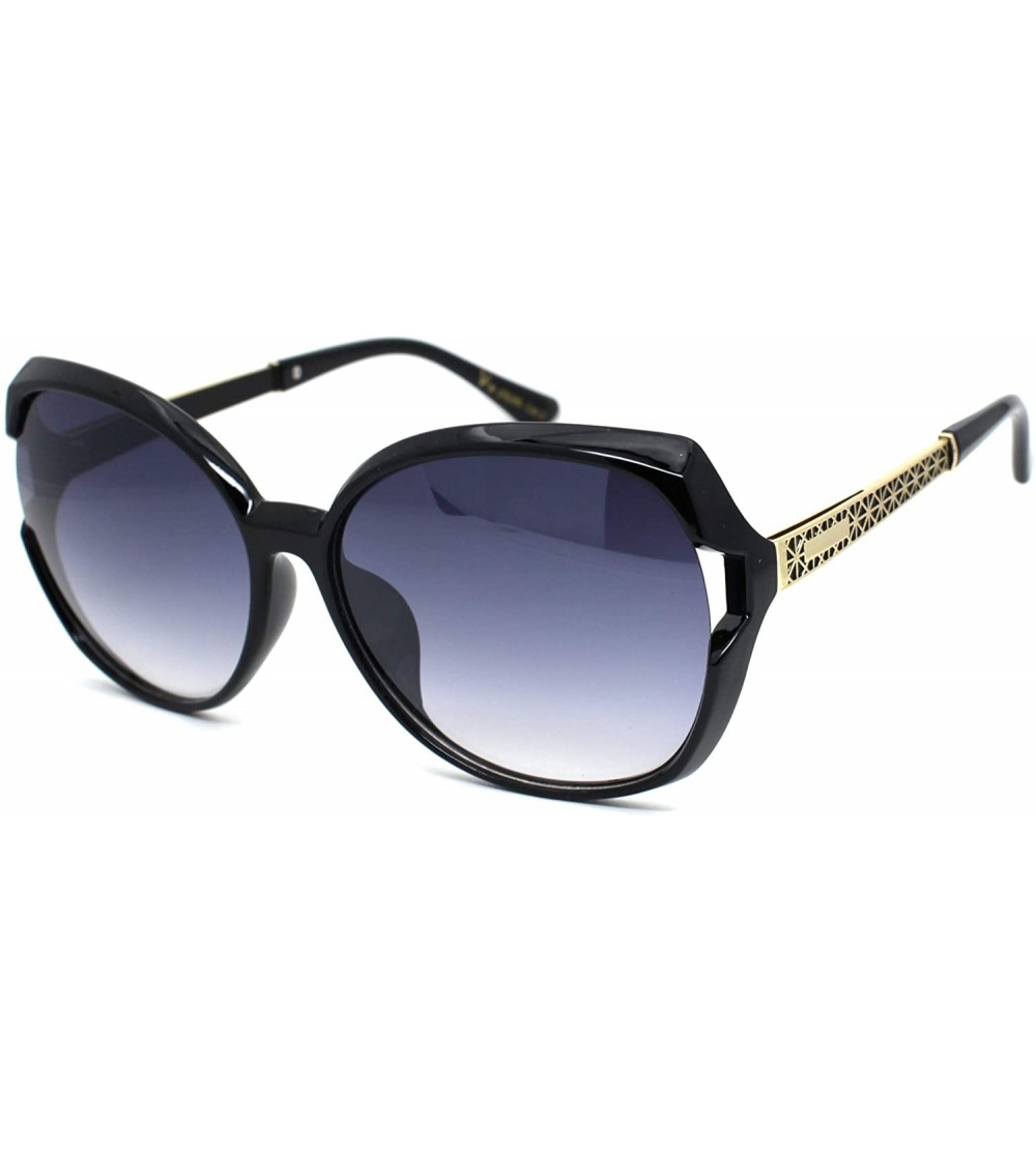 Butterfly Womens Classic 90s Exposed Lens Butterfly Plastic Sunglasses - Black Smoke - CH18WS3HXWG $22.56