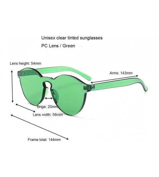 Rimless Women One Piece Rimless Transparent Tinted Sunglasses Colored Lens - Red Ad Green 58mm - CN18QR4872Z $29.47