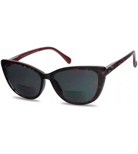 Oversized Bi Focal Readers Inspired Prescription Sunglasses - Red Tortoise Frame - CM18Q2668YG $27.96