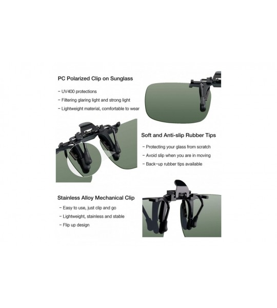 Round Clip-on Sunglasses - Unisex Polarized Frameless Rectangle Lens - Dark Green+yellow - CJ12G8WCXC3 $20.88