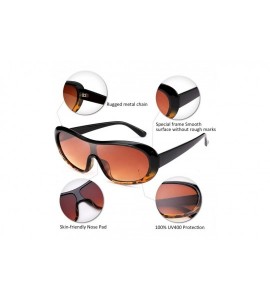 Goggle Women Classic Oval Sunglasses One Piece Design Clout Glasses B2579 - 03 Black-leopard - CN1960G5S00 $19.98