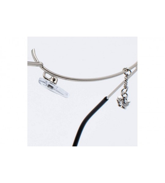 Rimless Women Half Frame Fashion None lens Chain Pendant Decoration Vintage Alloy Semi Rimless MOLO - Silver - CL196QYWUTC $1...