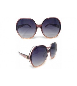 Round Women Retro 70s 80s 90s Oversized Round Black Elegant Style Sunglasses-SM1125 - Pink - C918LDLG6OO $26.83