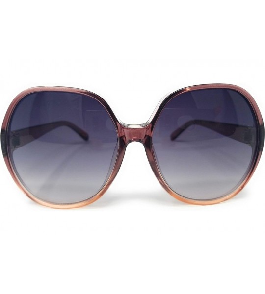 Round Women Retro 70s 80s 90s Oversized Round Black Elegant Style Sunglasses-SM1125 - Pink - C918LDLG6OO $26.83