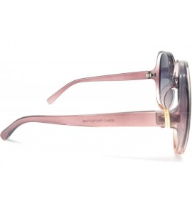 Round Women Retro 70s 80s 90s Oversized Round Black Elegant Style Sunglasses-SM1125 - Pink - C918LDLG6OO $26.83