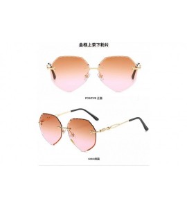 Rimless Rimless Cut Edge Sunglasses Irregular Ocean Slice Sunglasses for Lady - 2 - CX198R9SANW $50.82