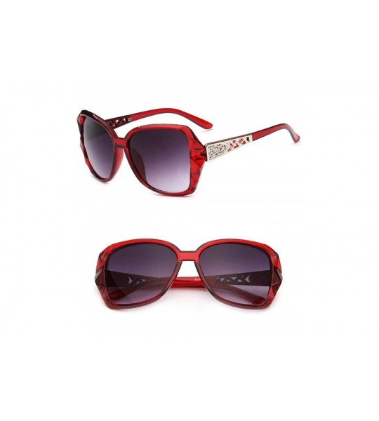 Square Vintage Big Frame Sunglasses Women Gradient Lens Driving Sun Glasses UV400 Oculos De Sol Feminino - Red - CT197A3G7RK ...