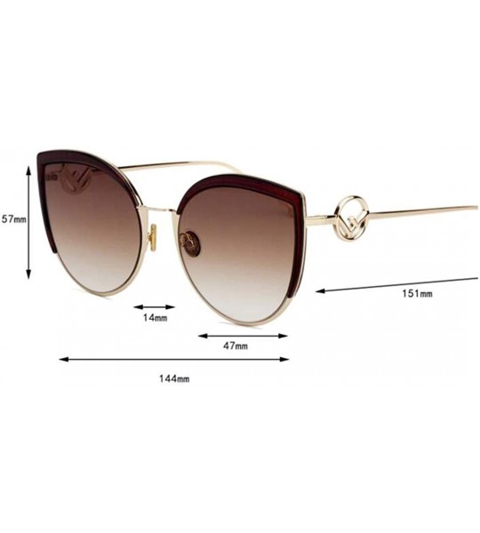 Aviator Big box cat eye sunglasses - 2019 new sunglasses fashion sunglasses - A - CN18S6H259E $75.66