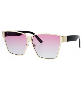 Butterfly Womens Color Gradient Futurism Oversize Diva Squared Butterfly Sunglasses - Gold Pink Black - C512N21WIDR $24.31