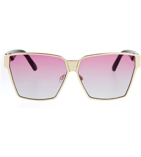 Butterfly Womens Color Gradient Futurism Oversize Diva Squared Butterfly Sunglasses - Gold Pink Black - C512N21WIDR $24.31