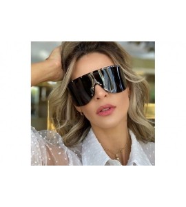 Square Women's Star Oversize Square Sunglasses Men One Piece Mask Sun Glasses For Female Shield Shades Goggle UV400 - C41902Y...