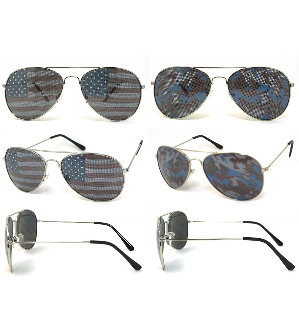 Aviator American Aviator Sunglasses Camouflage Glasses - C411H3CZXUR $19.63