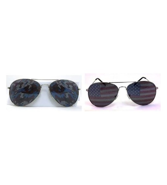 Aviator American Aviator Sunglasses Camouflage Glasses - C411H3CZXUR $19.63