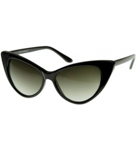 Cat Eye Designer Inspired Super Cat Eye Sunglasses Mystic Black Edition - CS11MN0D2SJ $18.87