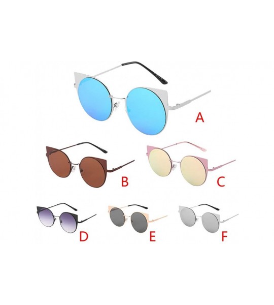 Round Unisex Fashion Small Frame Sunglasses-Vintage Retro Irregular Shape Sun Glasses - Silver - CW18OA5QD0Z $17.31