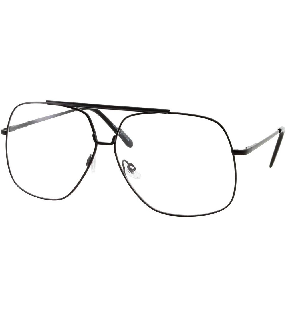 Aviator 1 Pc XL Clear Lens Eye Glasses Aviator Square Frame Classic Hipster - Choose Color - Black - CQ18NH6DKYU $39.10