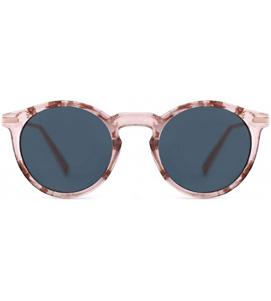 Sport Horn Rimmed Sunglasses for Women Men Round Fashion UV400 Protection Eyewear - B-pink Marble - CS18W42D89O $24.80