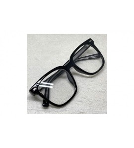 Oversized Retro Nerd Geek Oversized Eye Glasses Horn Rim Framed Clear Lens Spectacles - Black 89016 - CI19CUUMY9W $27.75