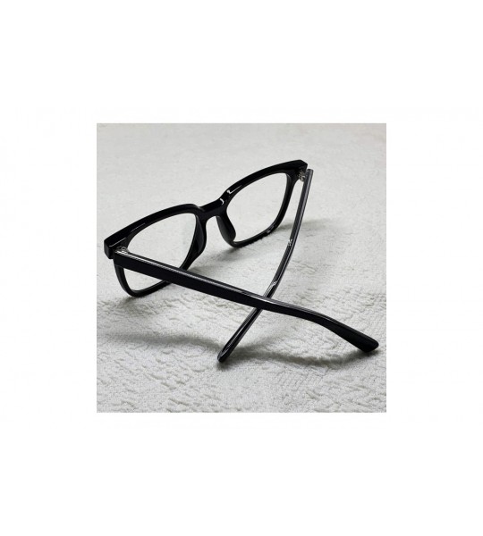 Oversized Retro Nerd Geek Oversized Eye Glasses Horn Rim Framed Clear Lens Spectacles - Black 89016 - CI19CUUMY9W $27.75