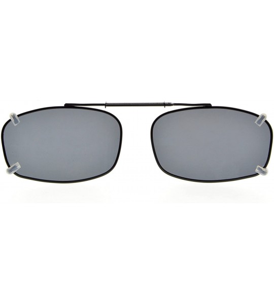 Square UV Protection Polarized Lens Clip On Sunglasses 57mm Wide x 37mm Height Millimeters - C65-grey - CO18ITRRXKK $26.75