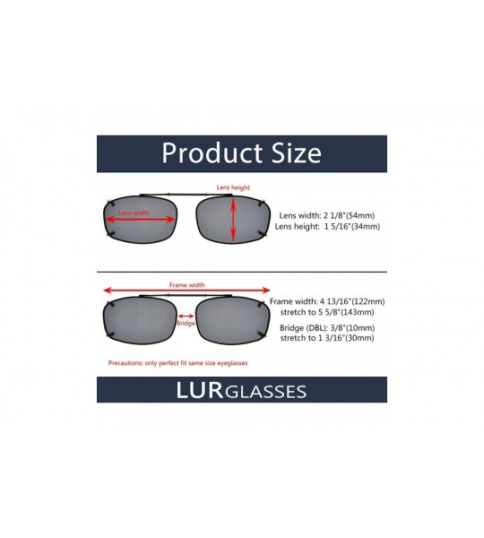 Square UV Protection Polarized Lens Clip On Sunglasses 57mm Wide x 37mm Height Millimeters - C65-grey - CO18ITRRXKK $26.75