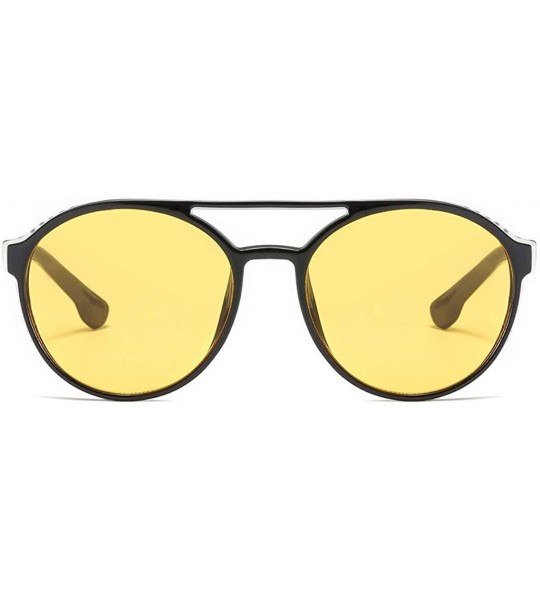 Square Vintage Sunglasses- Fashion Irregular Shape Glasses Retro Style Unisex - Yellow - CB18RIYX98S $15.09