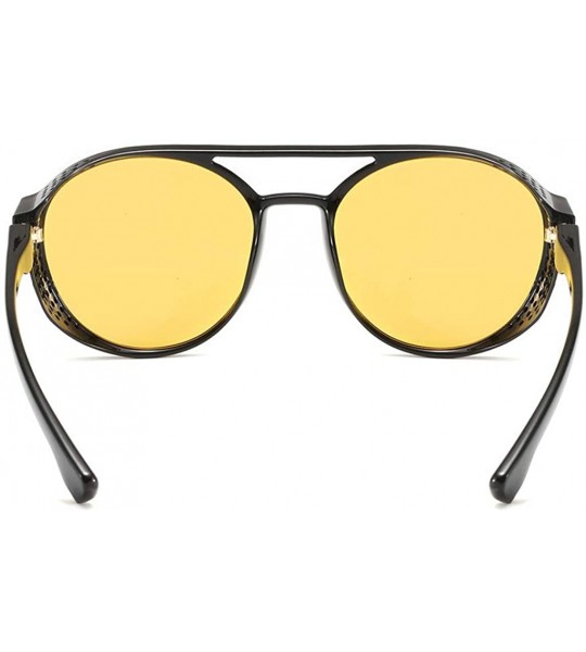 Square Vintage Sunglasses- Fashion Irregular Shape Glasses Retro Style Unisex - Yellow - CB18RIYX98S $15.09